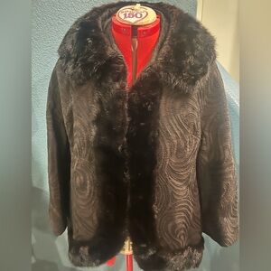 Juliet Women's Black Real Fur Trim Jacket